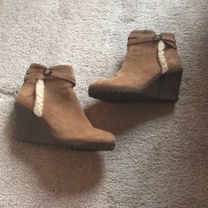 brown suede booties